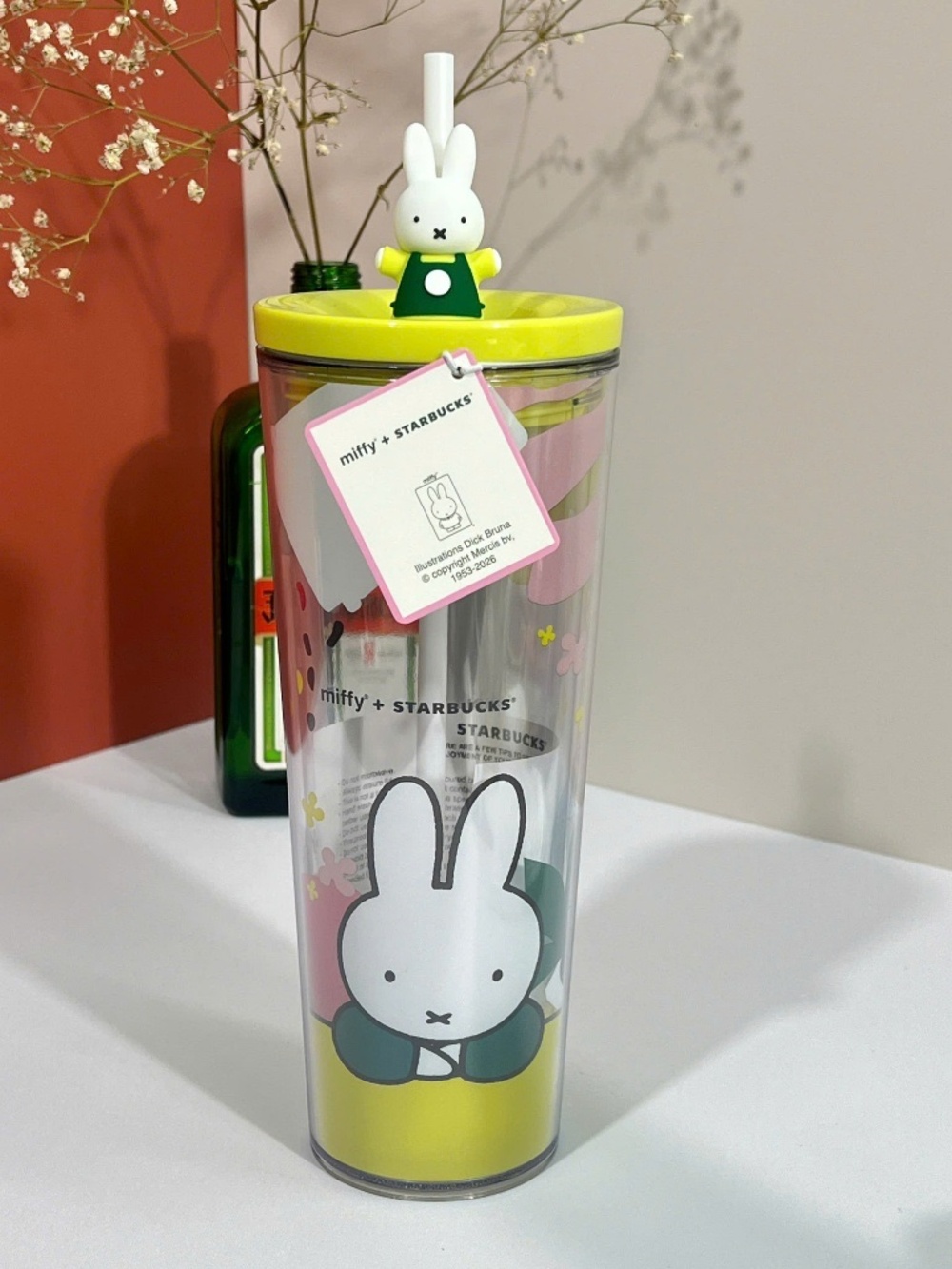 Starbucks X Miffy Cute Tumbler with Barista Miffy Topper - 24 oz.